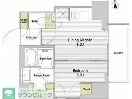インプルーブ西日暮里(1DK/6階)の間取り写真