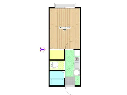 サンシティー奥秋2(1K/1階)の間取り写真