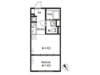 GRANPASEO駒場東大前(1DK/B1階)の間取り写真