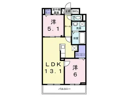 アンジュ シマモト(2LDK/2階)の間取り写真