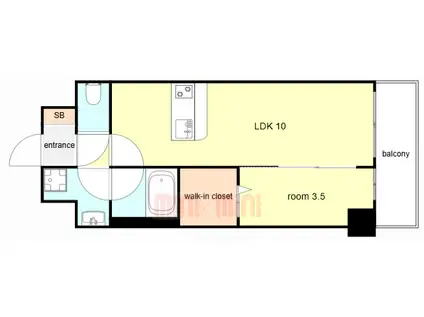 スプランディッドIX(1LDK/7階)の間取り写真