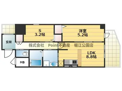 TROMMEL HEIM NAMBA(1SLDK/5階)の間取り写真