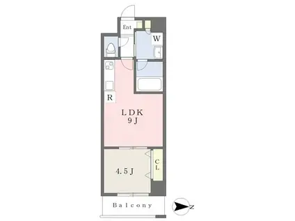 ルミエールJR八尾(1LDK/5階)の間取り写真