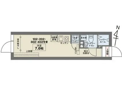 COCOFLAT北千住サウス(ワンルーム/1階)の間取り写真