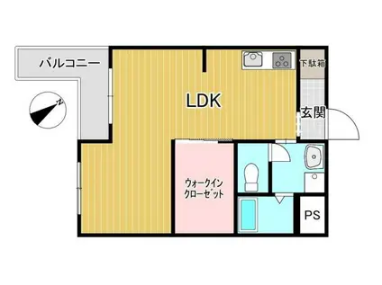 グランツ垂水(1LDK/4階)の間取り写真