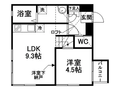 マルーム武者III(1SLDK/2階)の間取り写真