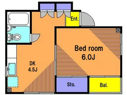 ヴィラGAISON(1DK/3階)の間取り写真