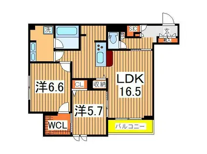 VALK VALLEN (2LDK/1階)の間取り写真