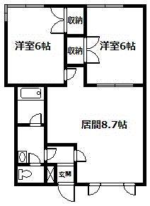 リベルタ(2LDK/2階)の間取り写真