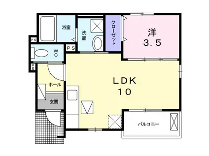 クレストタウン II(1LDK/1階)の間取り写真