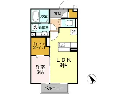 サウススクエア 5番館(1DK/2階)の間取り写真