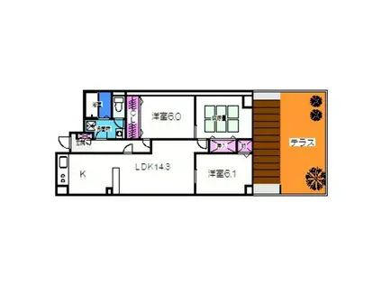 ローレルハイツ大淀I号棟(3LDK/1階)の間取り写真