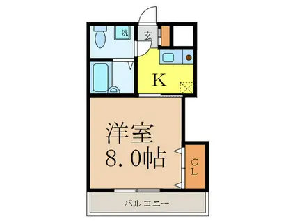 上中条第9薩摩マンション(1K/4階)の間取り写真