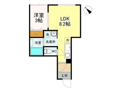 ブラン東照宮II(1LDK/1階)の間取り写真