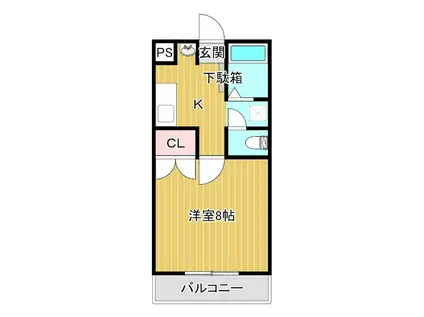 ゆあーずホーム剣崎(1K/2階)の間取り写真