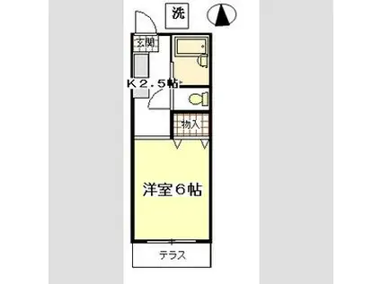 プチハイツ下高井戸(1K/2階)の間取り写真