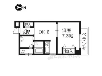 ドルフィン5(1DK/4階)の間取り写真