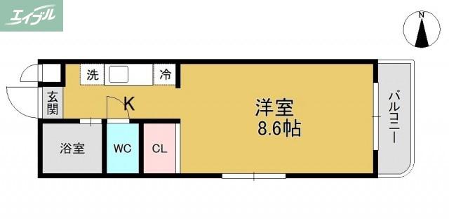 レジデンス学南(1K/1階)の間取り写真