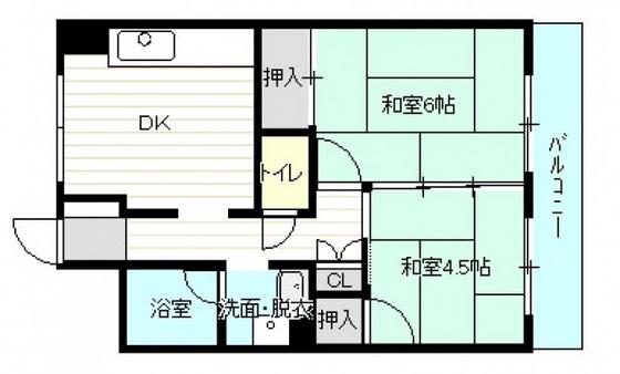エム・シービル(2DK/4階)の間取り写真