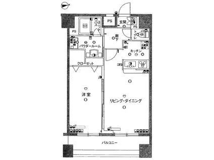 ヴィーダスカイコート品川(1LDK/11階)の間取り写真