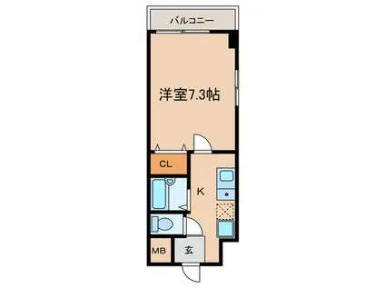 サンクフルネス(1K/7階)の間取り写真