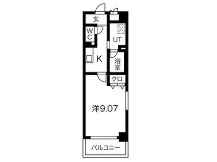 ステージア日進(1K/5階)の間取り写真