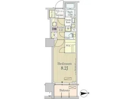 パークアクシス池田山(1K/5階)の間取り写真