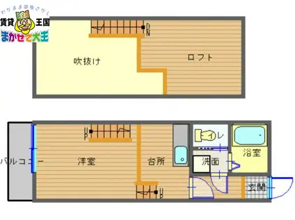 アークヒルズ大橋通(1K/1階)の間取り写真