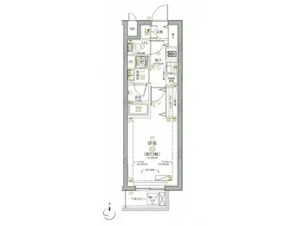 ディアレイシャス武蔵新城(1K/3階)の間取り写真