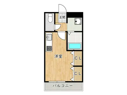 BELL MAISON・ゆう(ワンルーム/1階)の間取り写真