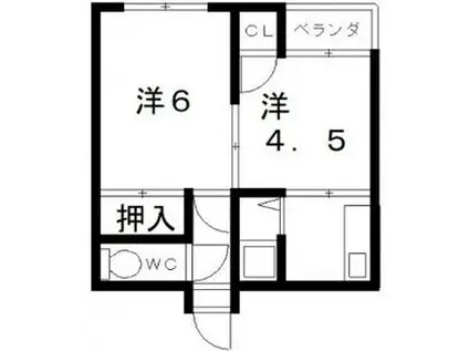 サンシャイン東住吉D棟(2K/3階)の間取り写真