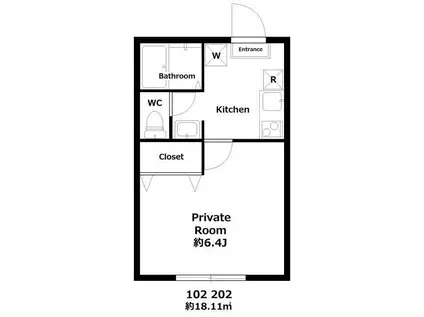 NEU GRABEN 溝の口(1K/2階)の間取り写真