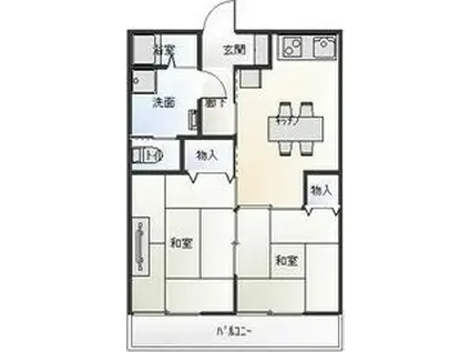 サントクハイツ(2DK/1階)の間取り写真