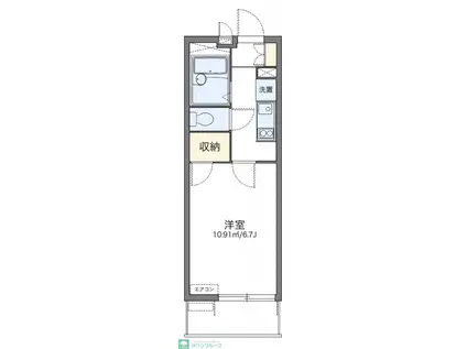 レオパレスソレアードII(1K/3階)の間取り写真