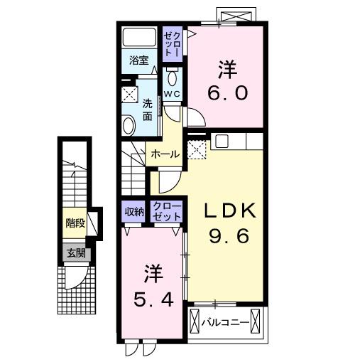 グランツMO V(2LDK/2階)の間取り写真
