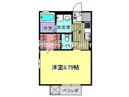 プランドールナカ(1K/1階)の間取り写真