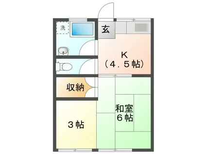 折橋コーポ(2K/1階)の間取り写真