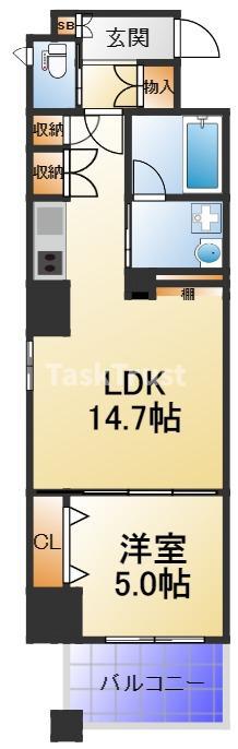JYUME南森(1LDK/8階)の間取り写真