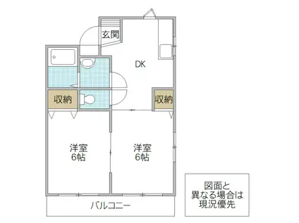 レジデンス勝田(2DK/2階)の間取り写真