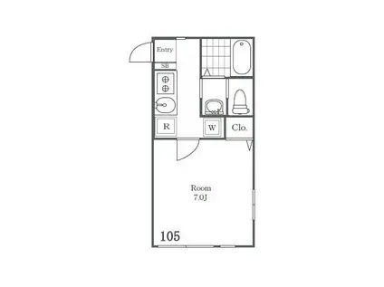 ファミリエールエム本千葉(1K/1階)の間取り写真
