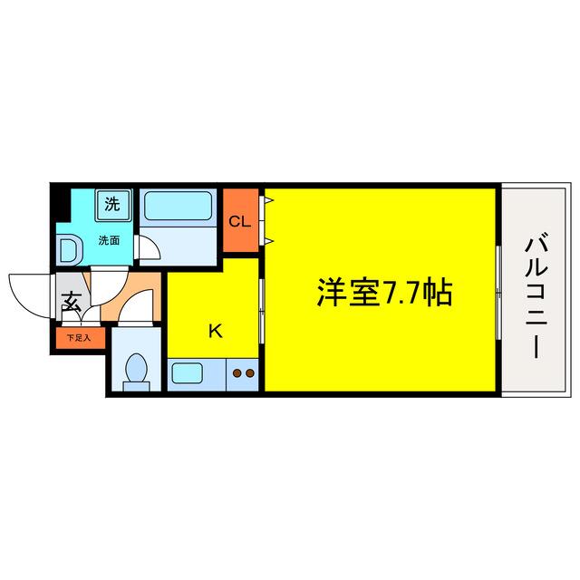 プレジオ・福島(1K/7階)の間取り写真