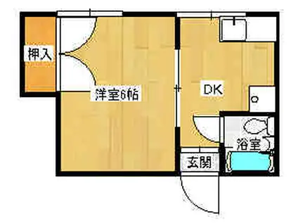 エルモア天満(1K/2階)の間取り写真