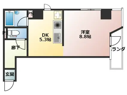 伊藤谷町ビル(1K/3階)の間取り写真