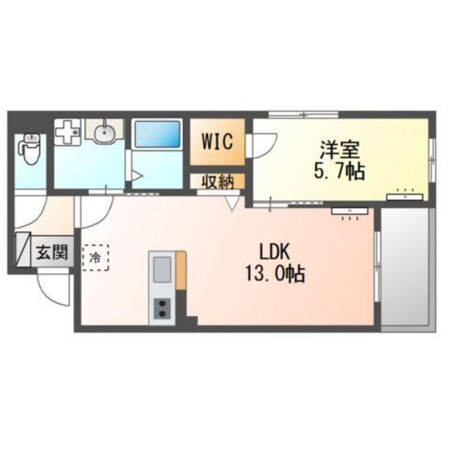 サンジュ(1LDK/3階)の間取り写真