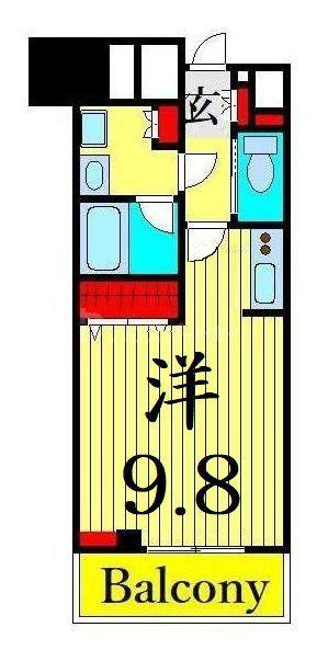 サンクレール荒川ブランガーデン(ワンルーム/12階)の間取り写真