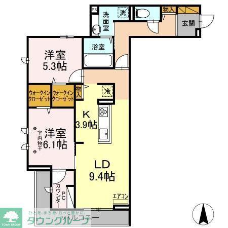 ラフォーレ弐番館(2LDK/3階)の間取り写真