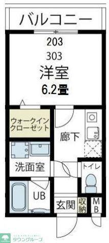 LUCE(1K/2階)の間取り写真