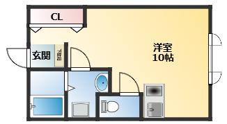 新栄プロパティー沢田(ワンルーム/2階)の間取り写真