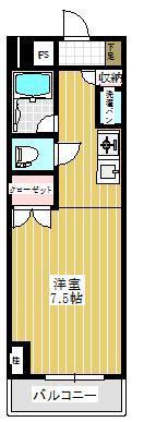 エトワール江木(1K/2階)の間取り写真