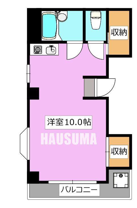 ジョイスタックコーポ(ワンルーム/2階)の間取り写真